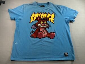 Eternity Savage Embroidered Bear Tee Mens 3XL Blue Distressed Festival Shirt